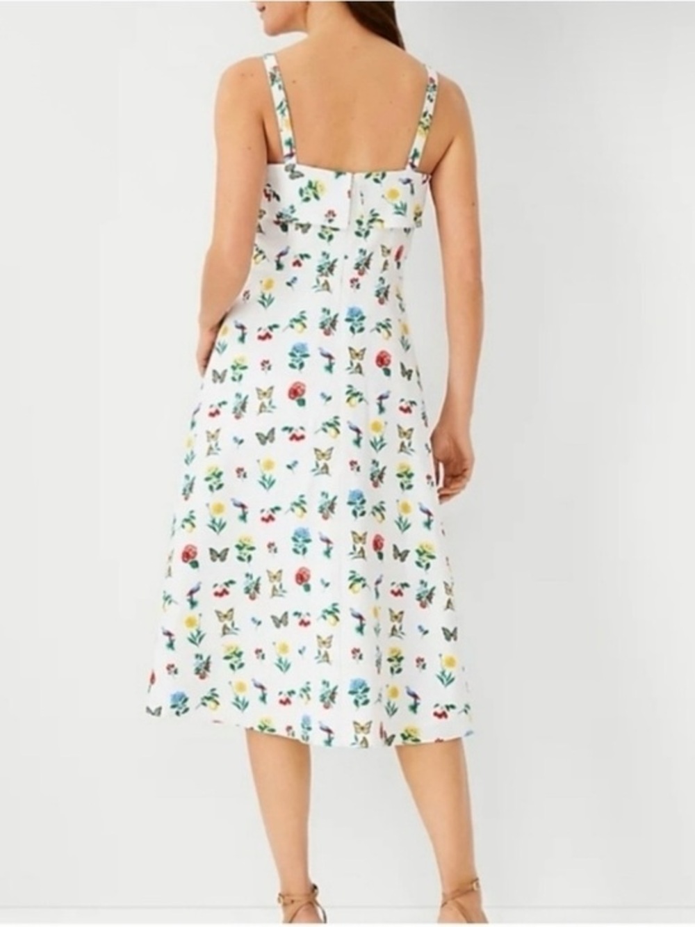 Ann‎ Taylor Botanical Midi Flare Dress Size 2 - Picture 3 of 11